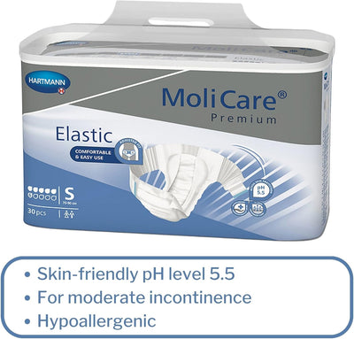 MoliCare Premium Elastic Brief 6D, Small, 28" - 35"