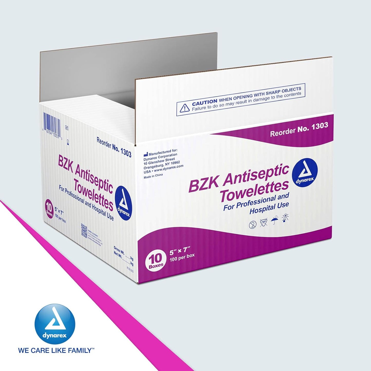 Dynarex BZK Antiseptic Towelette, 5 W x 7 L