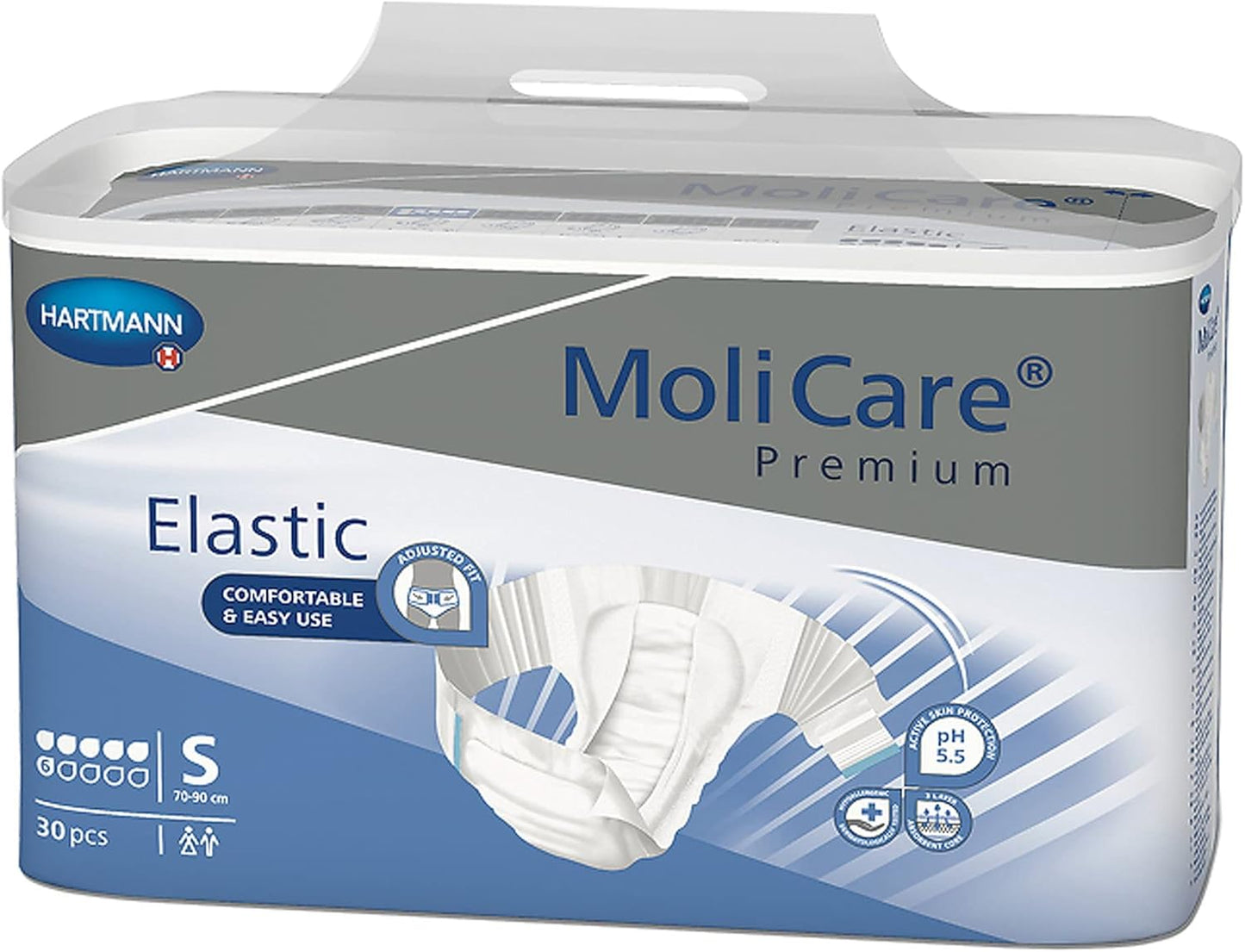 MoliCare Premium Elastic Brief 6D, Small, 28" - 35"