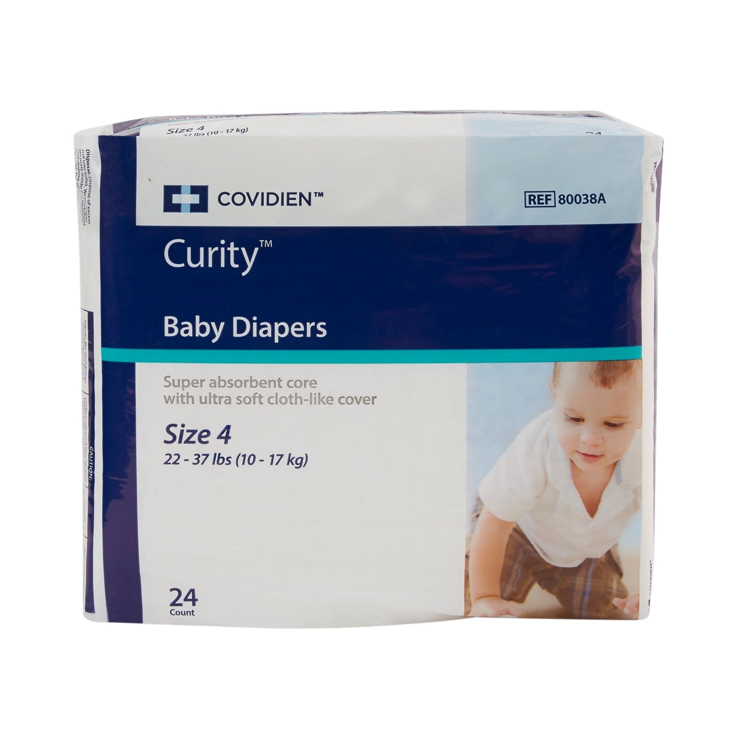 Cardinal Health, Baby Diapers, Wings, Size 4, Large, 22 - 35 lbs