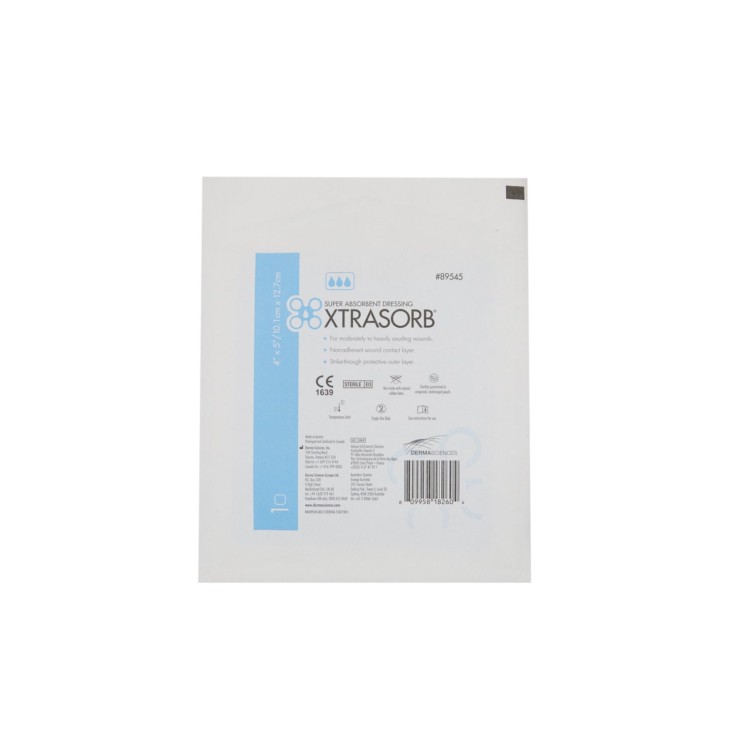 Xtrasorb Super Absorbent Dressing 4" x 5"