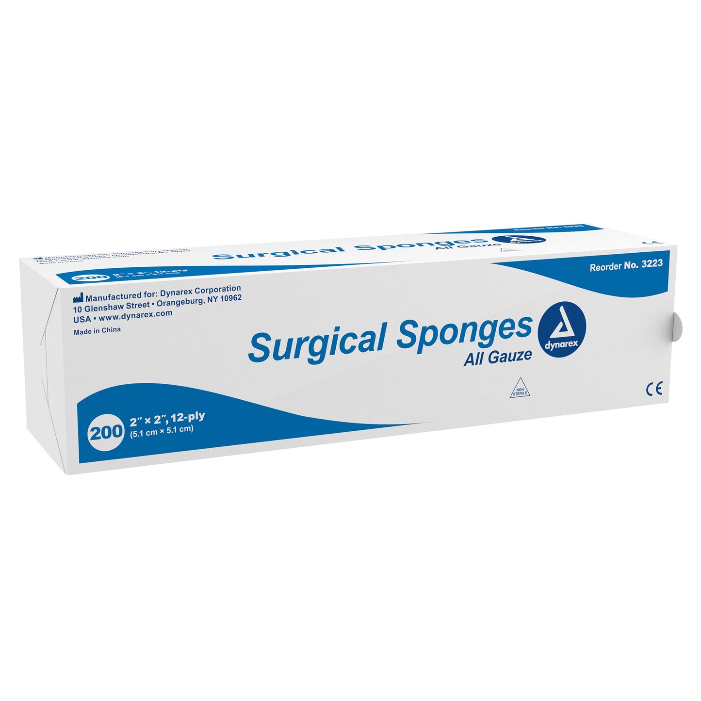 Non-Sterile Sugrical Gauze Sponge 2" x 2", 12-Ply