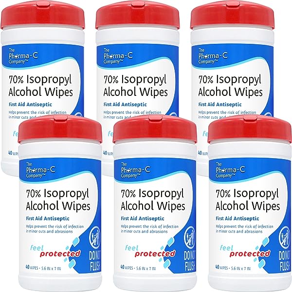 Kleen Test Pharma-C-Wipes 70% Isopropyl Alcohol First Aid Wipe of 40 wipes