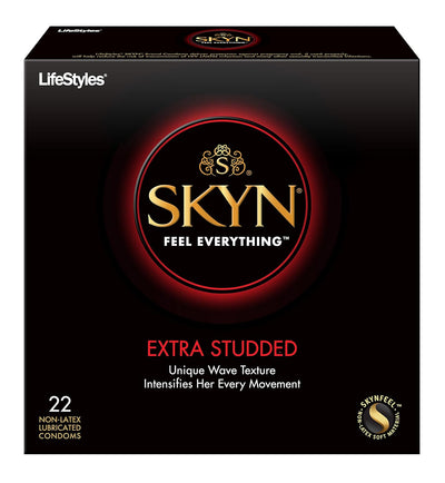 LifeStyles Skyn Feel Everything Extra Studded Contraceptive Condom, 22 Count