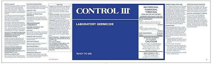 Maril Products INC Control III Disinfect.Germicide Ready to Use Gal Kills the AIDS Virus Nonporous