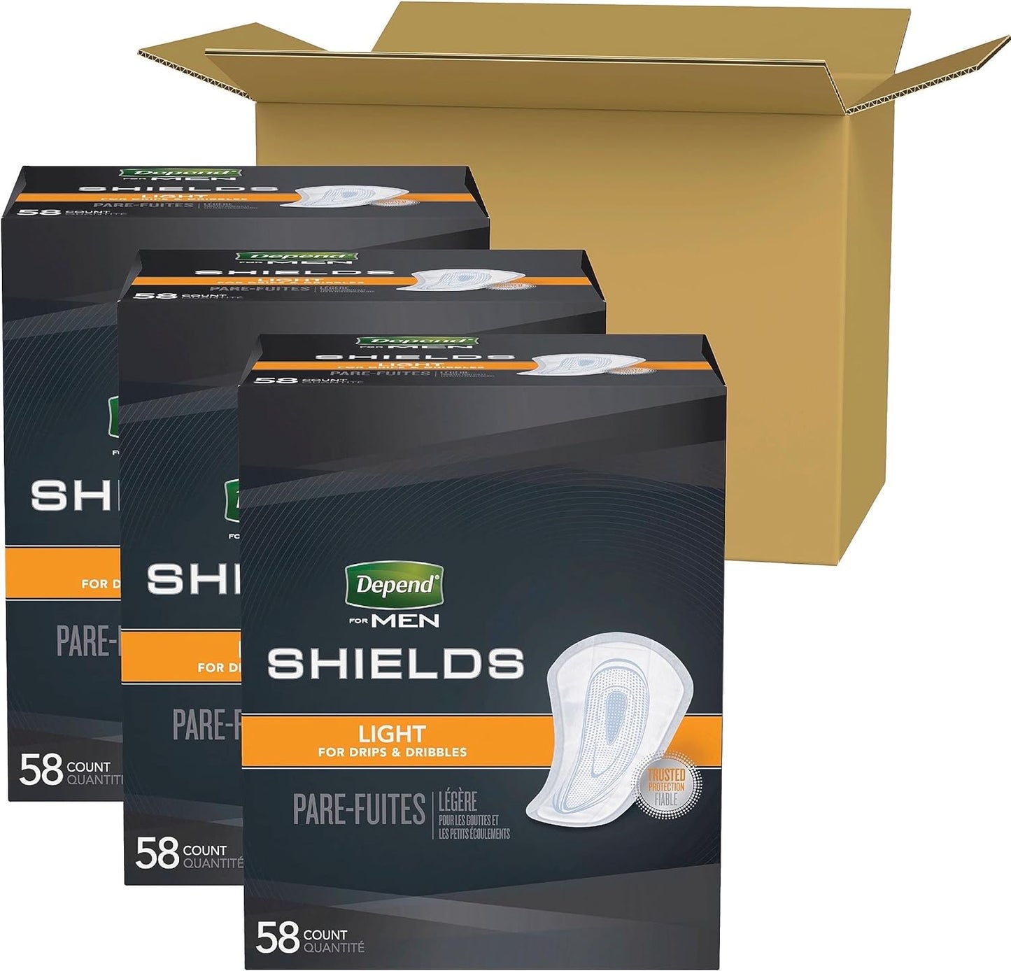 Kimberly Clark Depend Incontinence Shields for Men, Light Absorbency
