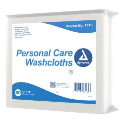 Personal care dry wipe washcloth, 12 x 13