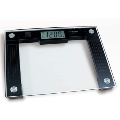 Jobar Talking Scale 15" L x 12" x 1" H Platform 550 lb Weight Capacity 8mm Tempered Glass
