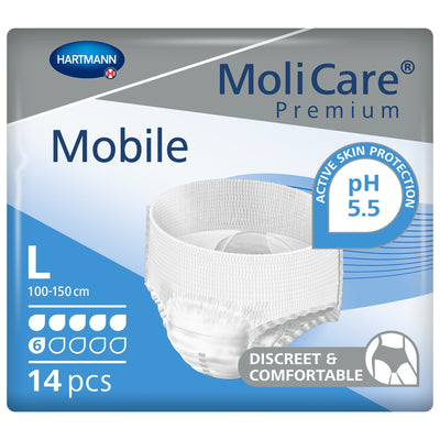 Molicare Premium Mobile 6D Disposable Protective Underwear Large 39" - 59"