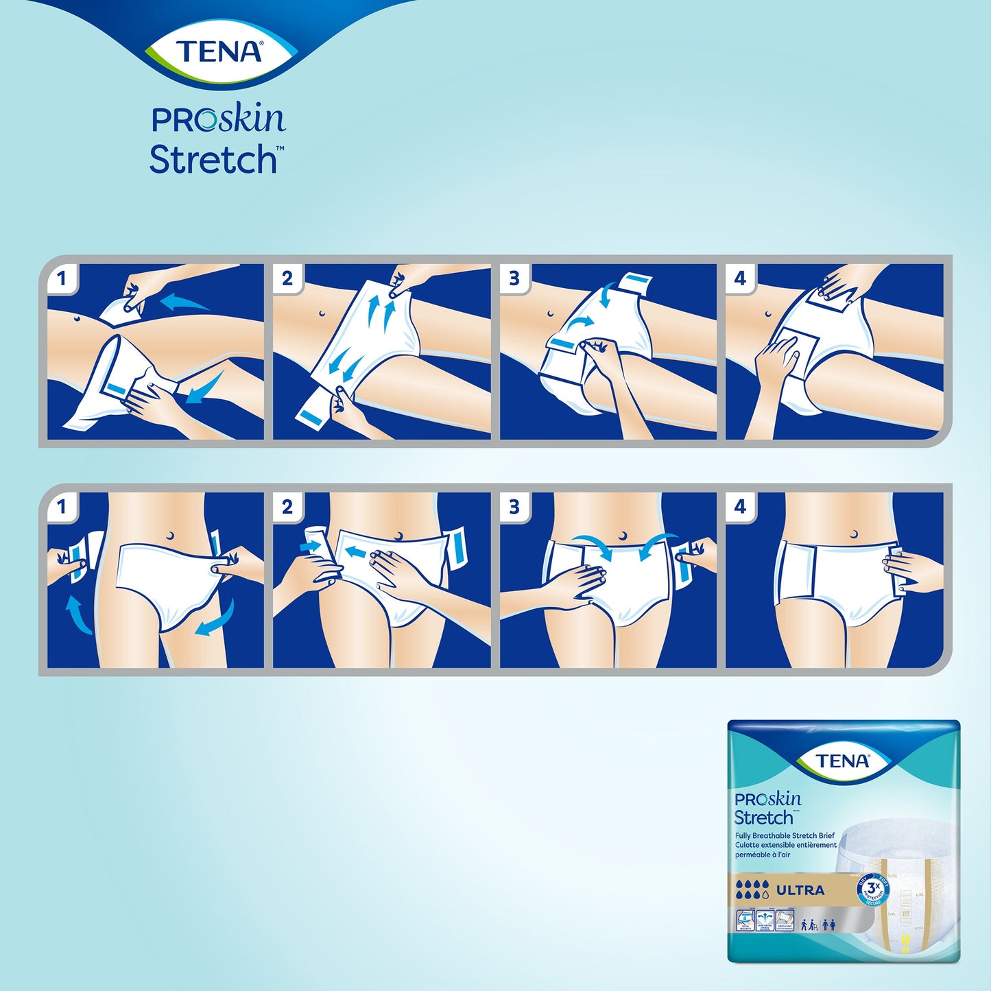 Tena Stretch Ultra Incontinence Brief, Large / Extra Large - 67803