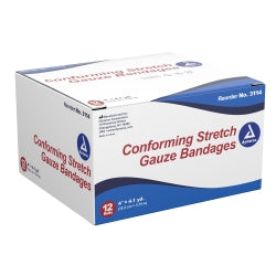 Dynarex Stretch Gauze Bandage, 4" x 4 yds., Sterile