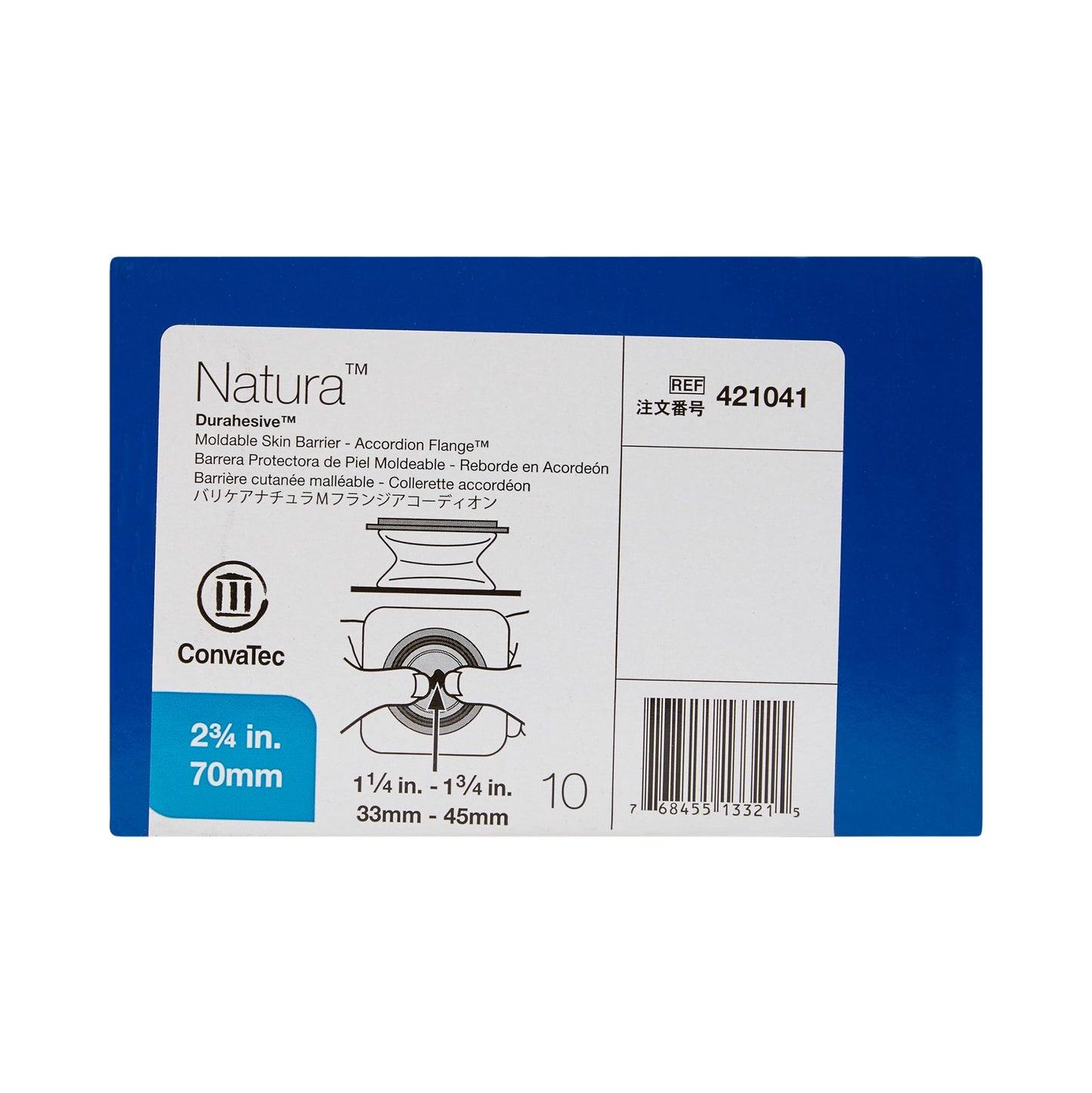 ConvaTec Natura Moldable Durahesive Skin Barrier Accordion Flange with Hydrocolloid Flexible Collar