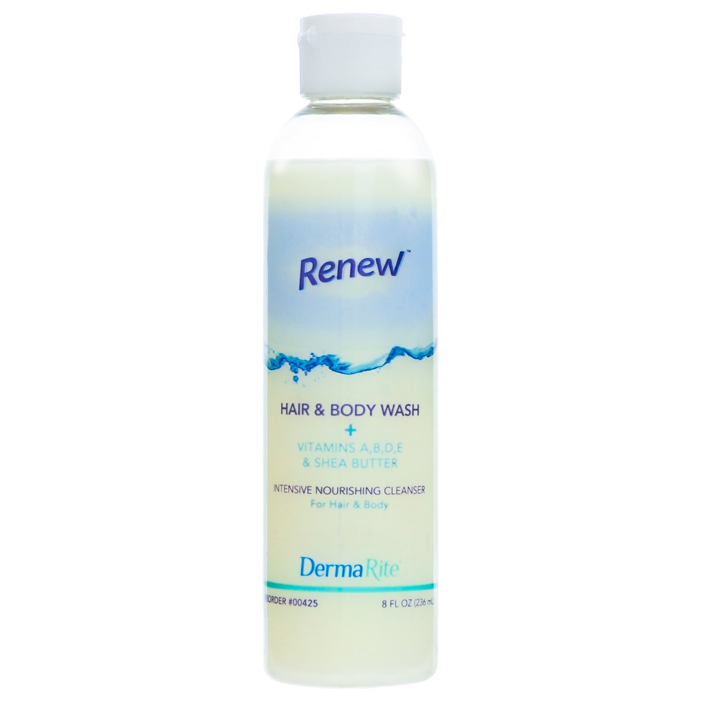DermaRite Shampoo and Body Wash Renew 8 oz. Flip Top Bottle - 00425