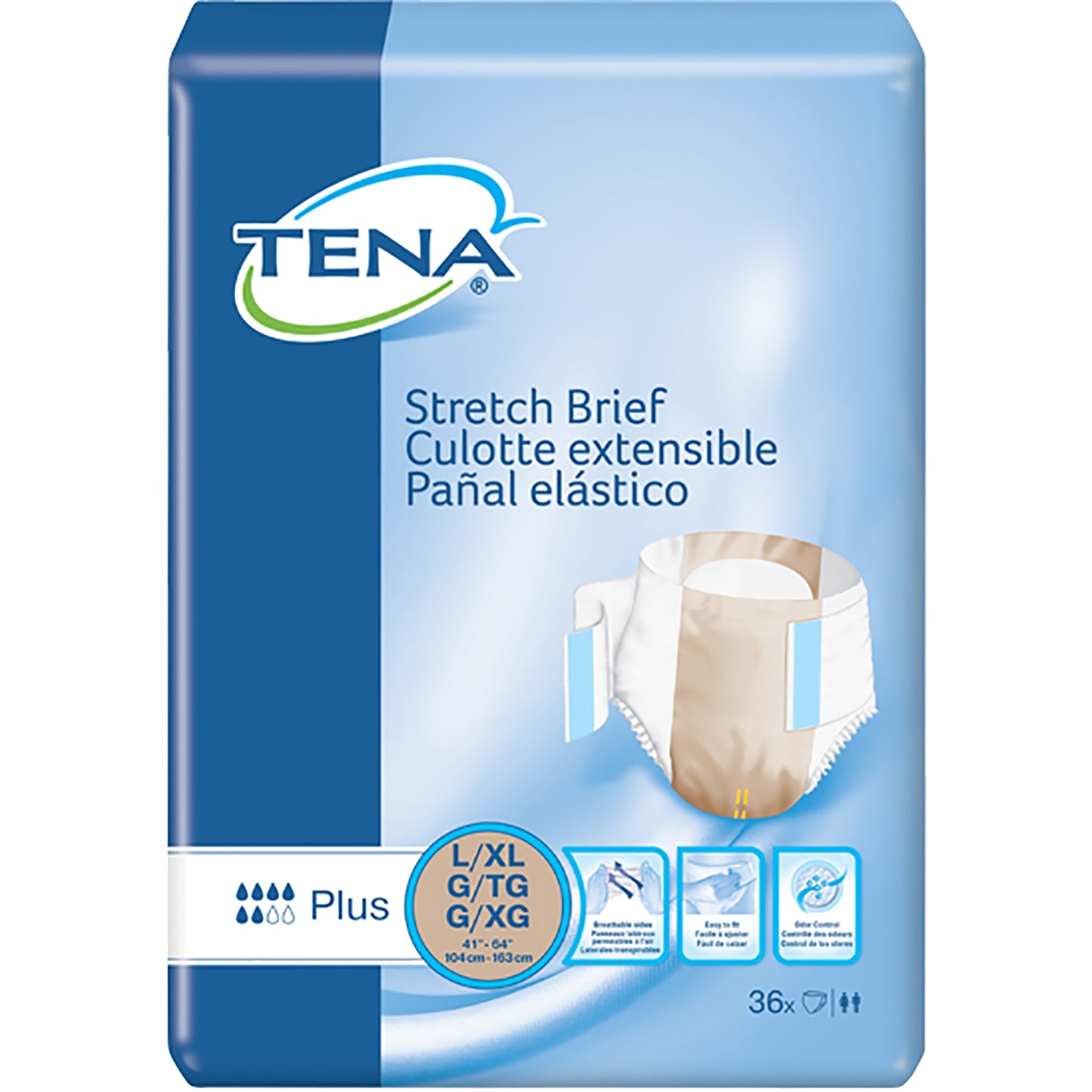 Tena Stretch Plus Incontinence Brief, Large / Extra Large - 67603