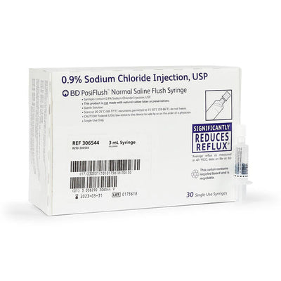 BD PosiFlush, Prefilled Normal Saline Flush 3 mL Syringe, 3 mL, Saline Fill