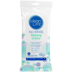 No-rinse Bathing Wipes, Alcohol-Free 8" x 8"