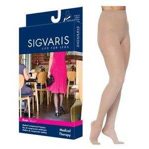 Sigvaris Style 783 Sheer Closed Toe Pantyhose 30-40 mmHg Long Natural