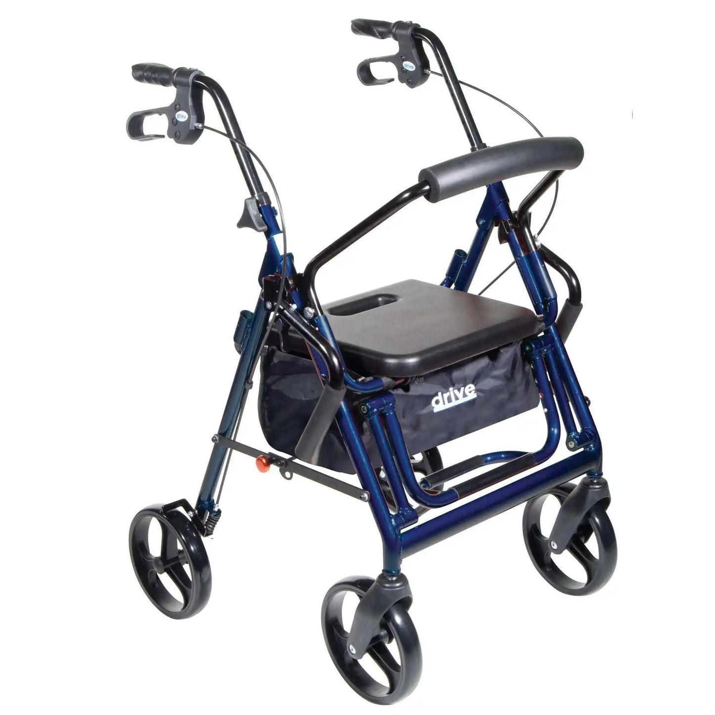 drive Duet 4-Wheel Rollator / Transport Chair, Blue - KatyMedSolutions