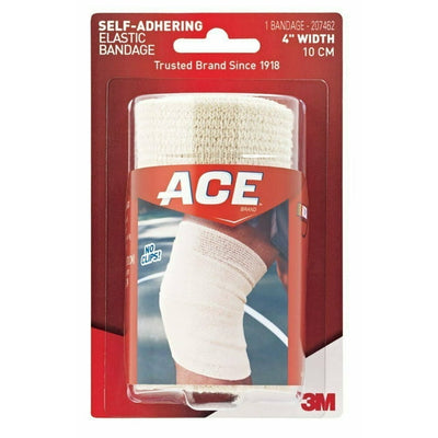 ACE Self-Adhesive Bandage No Clip Firm Support and Compression 4 in, 4-Pack
