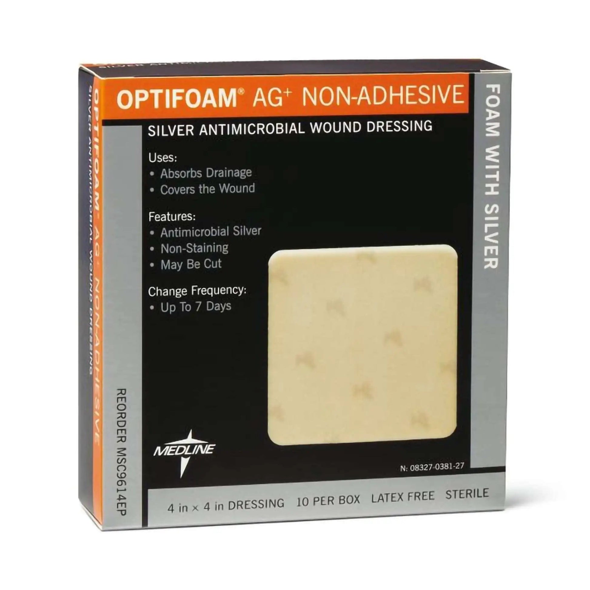 Optifoam Ag+ Foam Dressing with Silver, 4 x 4 inch - KatyMedSolutions