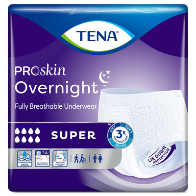 TENA ProSkin Overnight Breathable Underwear, Incontinence, Disposable, XL, 12 Ct - KatyMedSolutions
