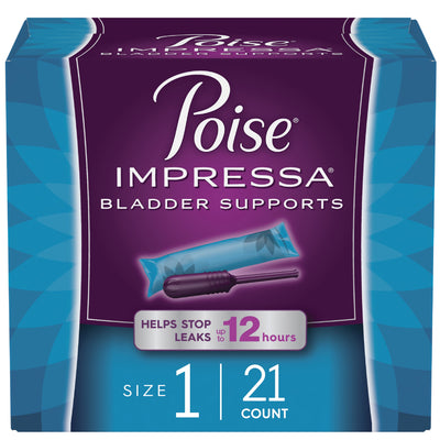 Pack Of 2 - Poise Impressa Incontinence Bladder Supports for Women, Size 1, 21 Count , Total 42 Count - KatyMedSolutions