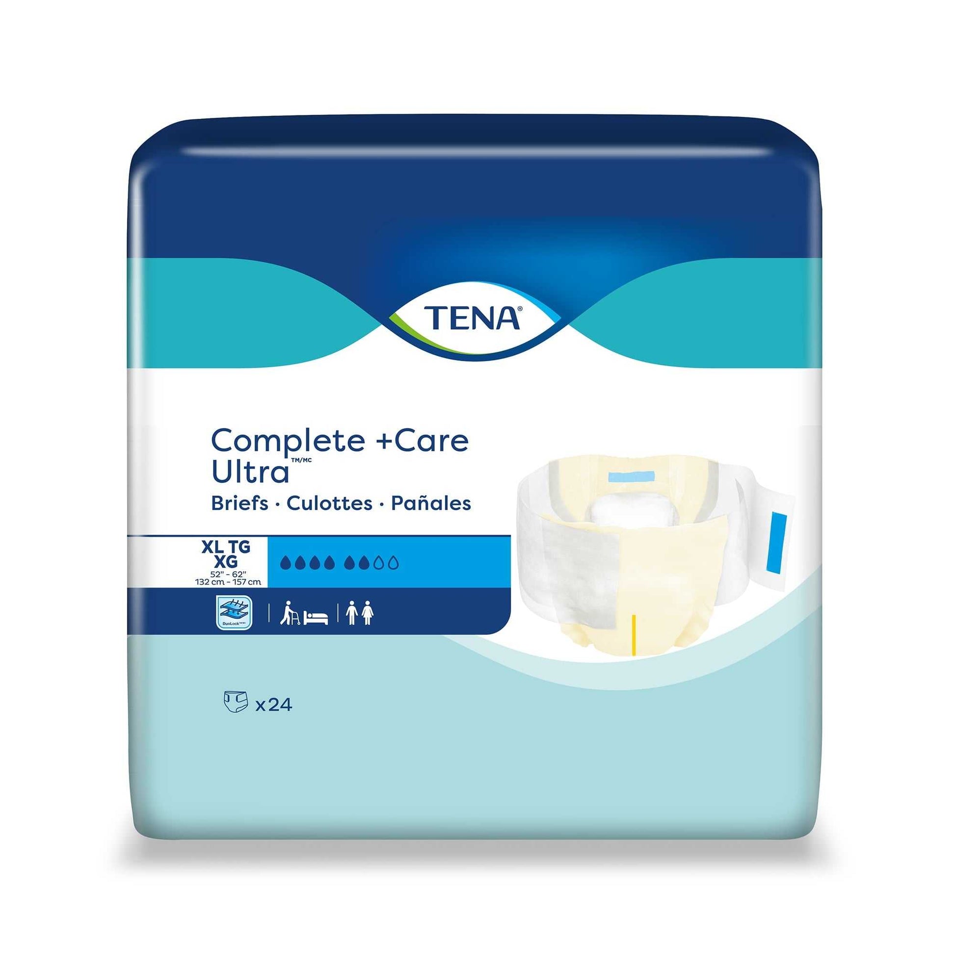 TENA Complete Care Super Briefs White Moderate Absorbency Size XL