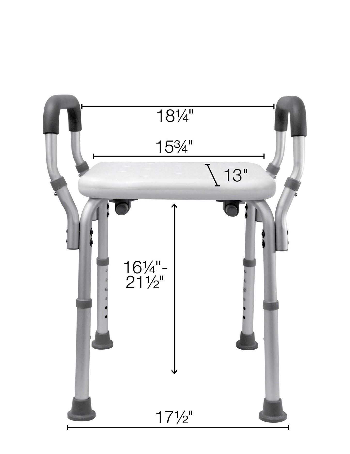 Essential Medical Supply Adjustable Molded Shower Bench with Arms