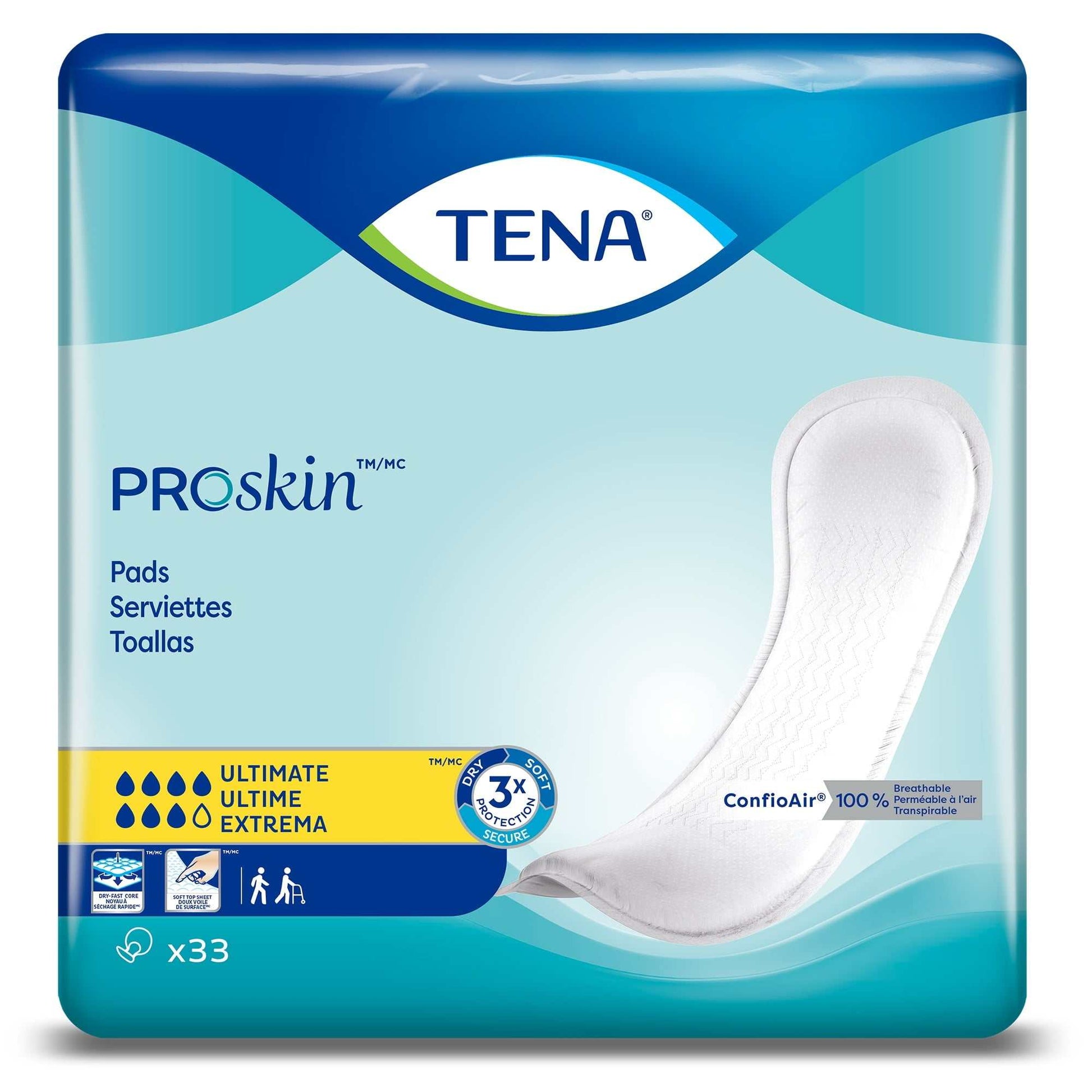 TENA Light Ultimate Liners, Unisex Adult Urinary Incontinence Pads, 33 Count, 1 Pack - KatyMedSolutions