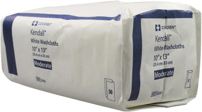 Kendall White Washcloths, 6363, 10 x 13 Inch (Case of 750)- KatyMedSolutions