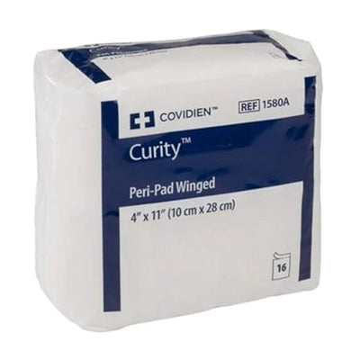 Covidien 1580A Curity Winged Peri-Pad, 4" x 11" Size, Pack of 16- KatyMedSolutions