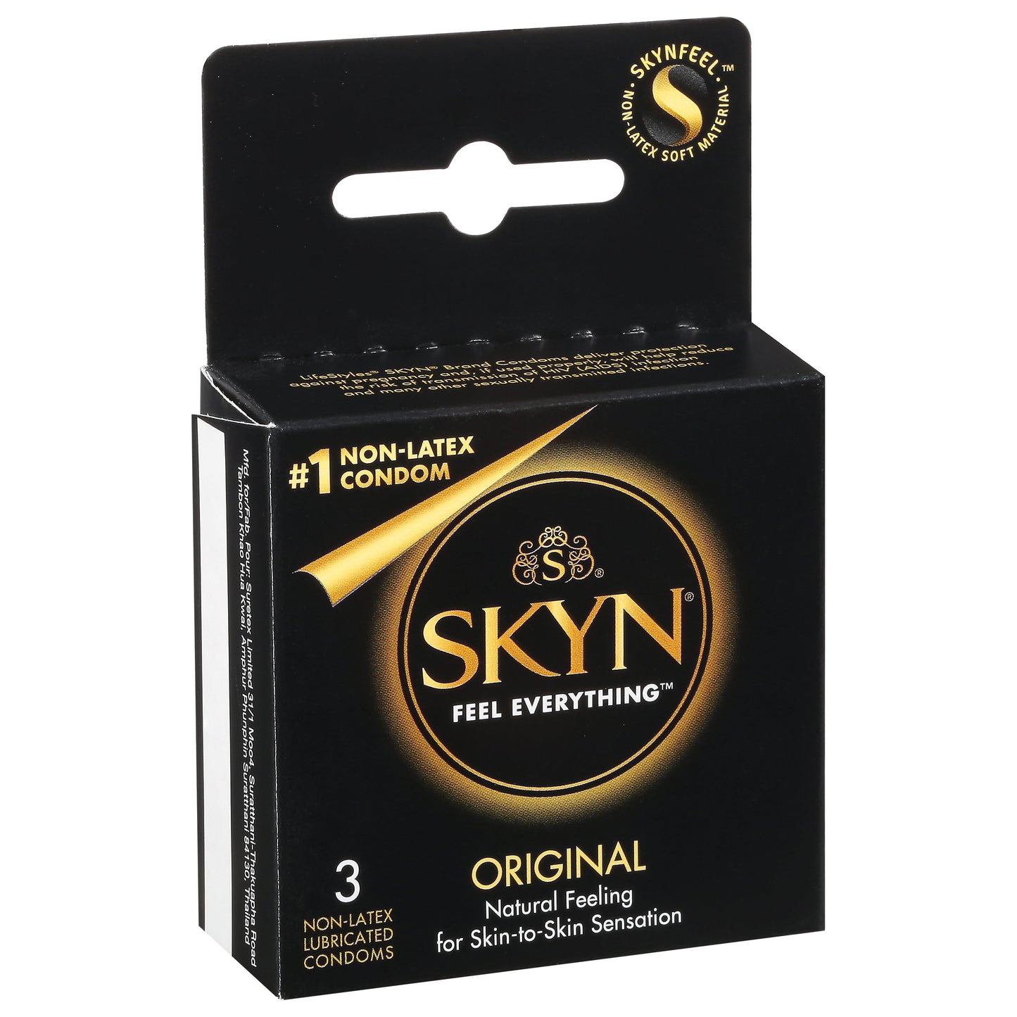 SKYN Non-Latex Lubricated Condoms, Original, 3 Count