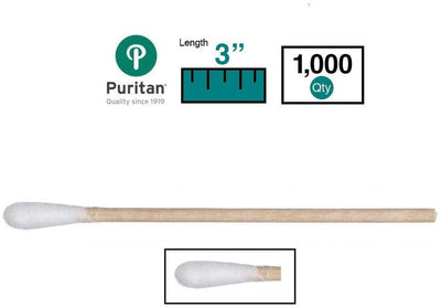 Puritan Medical 3" Standard Cotton Swab w/Wooden Handle - 803-WC (Box of 1000)- KatyMedSolutions