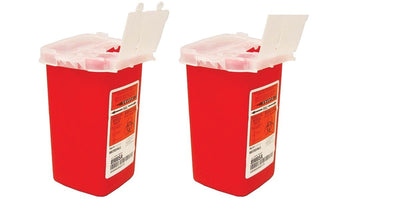 Kendall Healthcare SharpSafety Autodrop Phlebotomy Container 1 Quart, Red