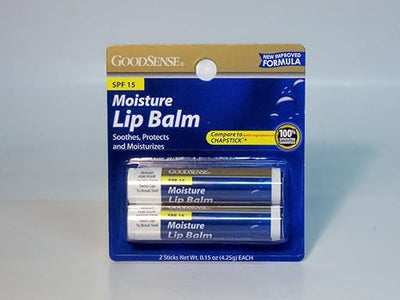 GoodSense Goodsense moisturizer lip balm with spf-15 twin pack 0.15 ounce, 0.15 Count- KatyMedSolutions