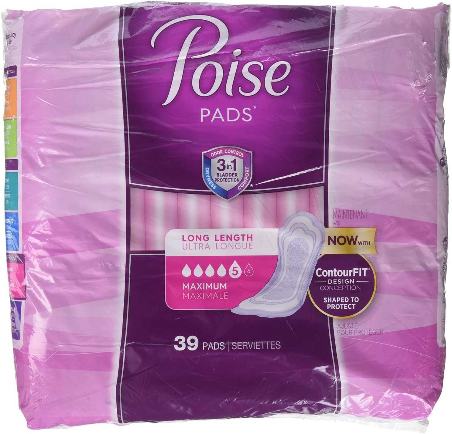 Poise Max Lng W/Ult Soft Size 39pc Poise Max Long Pads W/Ultra Soft Side Shields 39ct- KatyMedSolutions