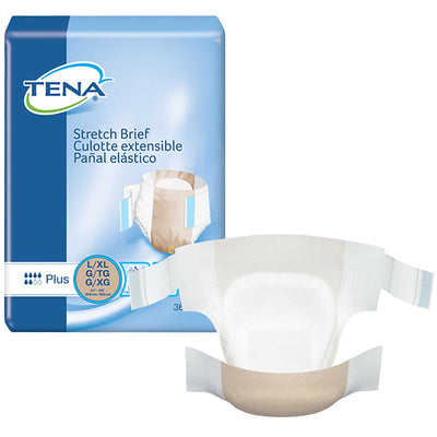 TENA Stretch Plus Adult Incontinence Brief XL Moderate Absorbency Breathable, 67603, 36 Ct - KatyMedSolutions