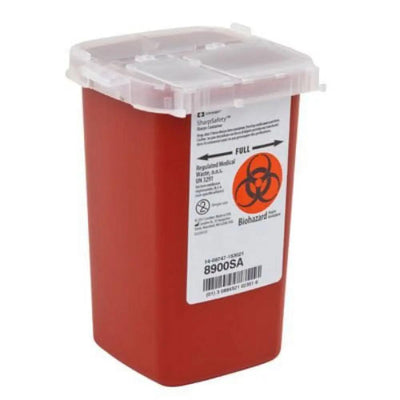 Covidien 8900SA Phlebotomy Sharps Container, 6.25Hx4.5Wx4.25D 1 Qt Size, PK/2- KatyMedSolutions