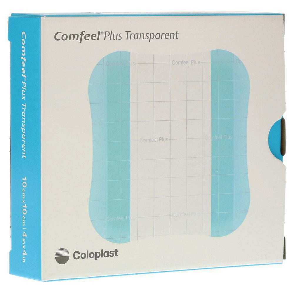 Comfeel Plus Transparent Thin Thin Hydrocolloid Dressing 4 x 4" Square Thin Film Backing 33533 10 per Box - KatyMedSolutions