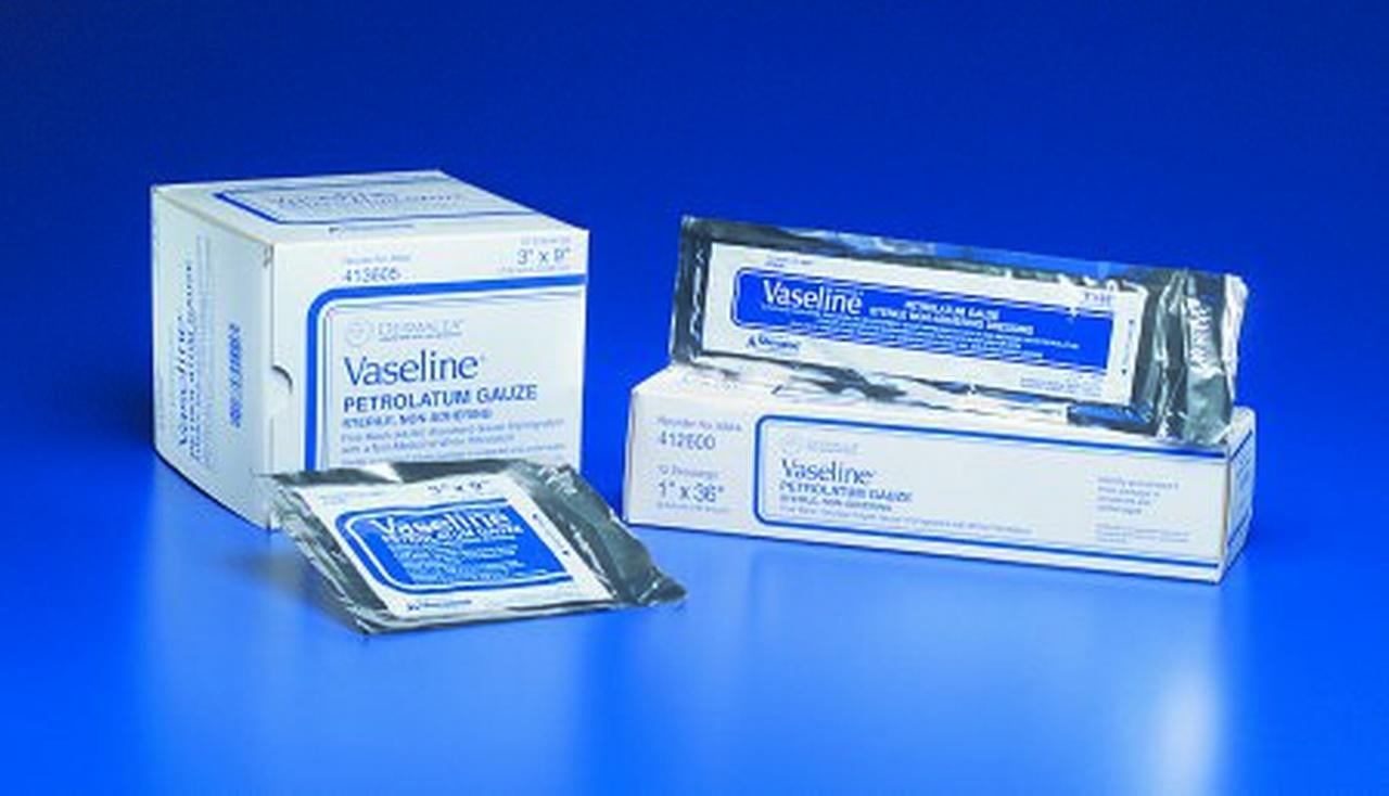Vaseline Petrolatum Impregnated Dressing 3 X 9 Inch Gauze Sterile, 8884423600 - BOX OF 12- KatyMedSolutions