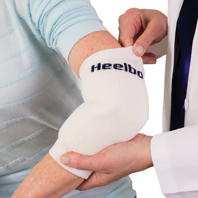 Heelbo Heel and Elbow Protector, Large, White, Fits up to 19" Length, 9.5" Circumference Limb- KatyMedSolutions