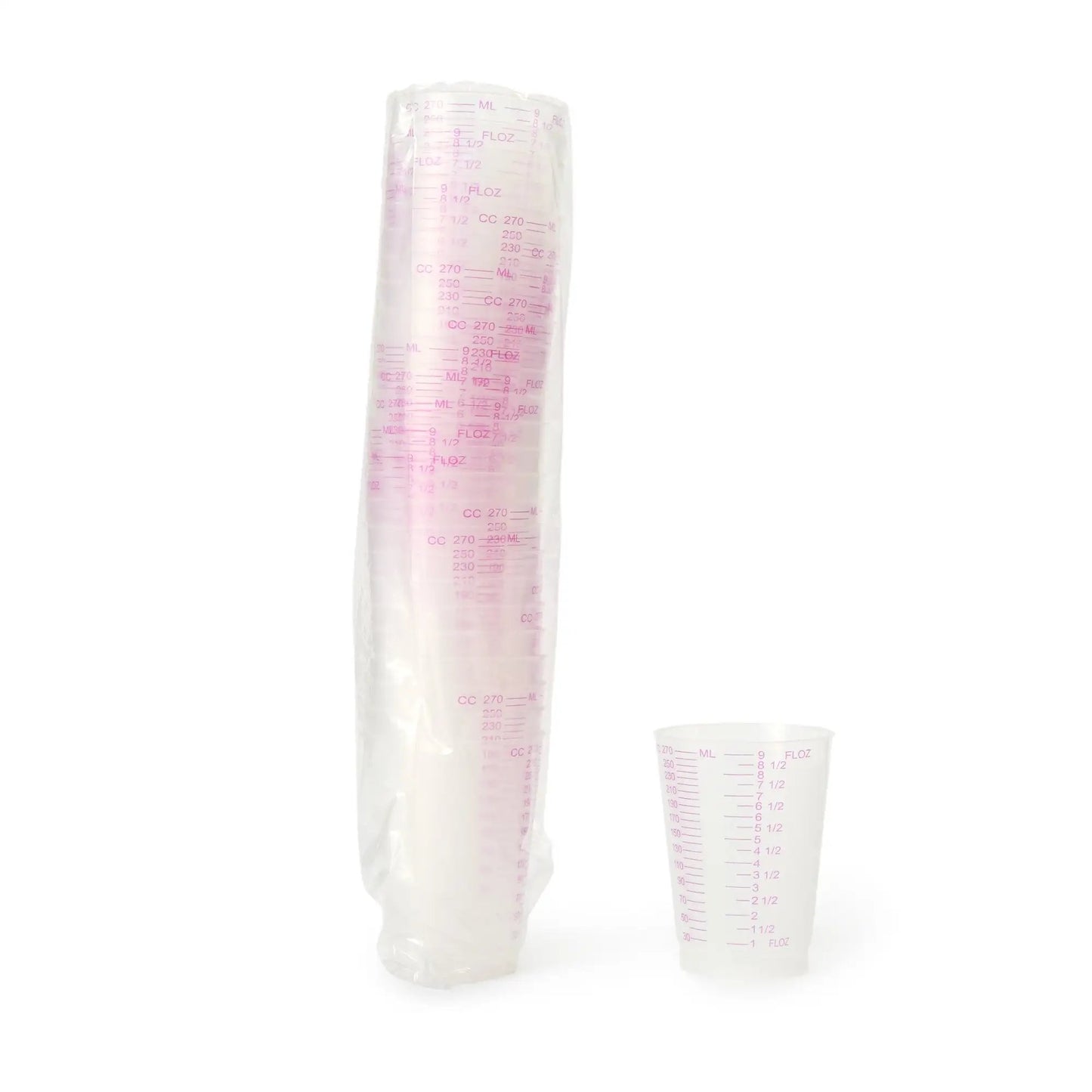 Graduated Drinking Cup Medegen 9 oz. Translucent Plastic Disposable