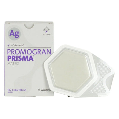 Systagenix Promogran Prisma Matrix Hexagonal Sterile Collagen Dressing with Silver, 4-1/3 x 4-1/3 Inch