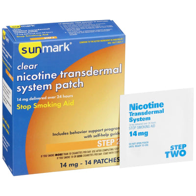 sunmark Stop Smoking Aid, 14 mg Strength, 14 Transdermal Patches per Box