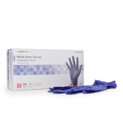 McKesson Confiderm 3.0 Nitrile Gloves, Small, Blue