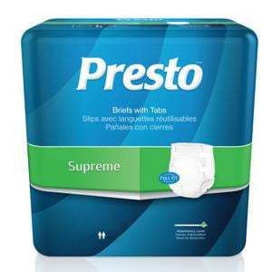 Presto Maximum Absorbency Brief, Medium (32'' to 44'' Waist) White