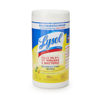 Lysol Surface Disinfectant Cleaner Wipes, Lemon & Lime Blossom Scent