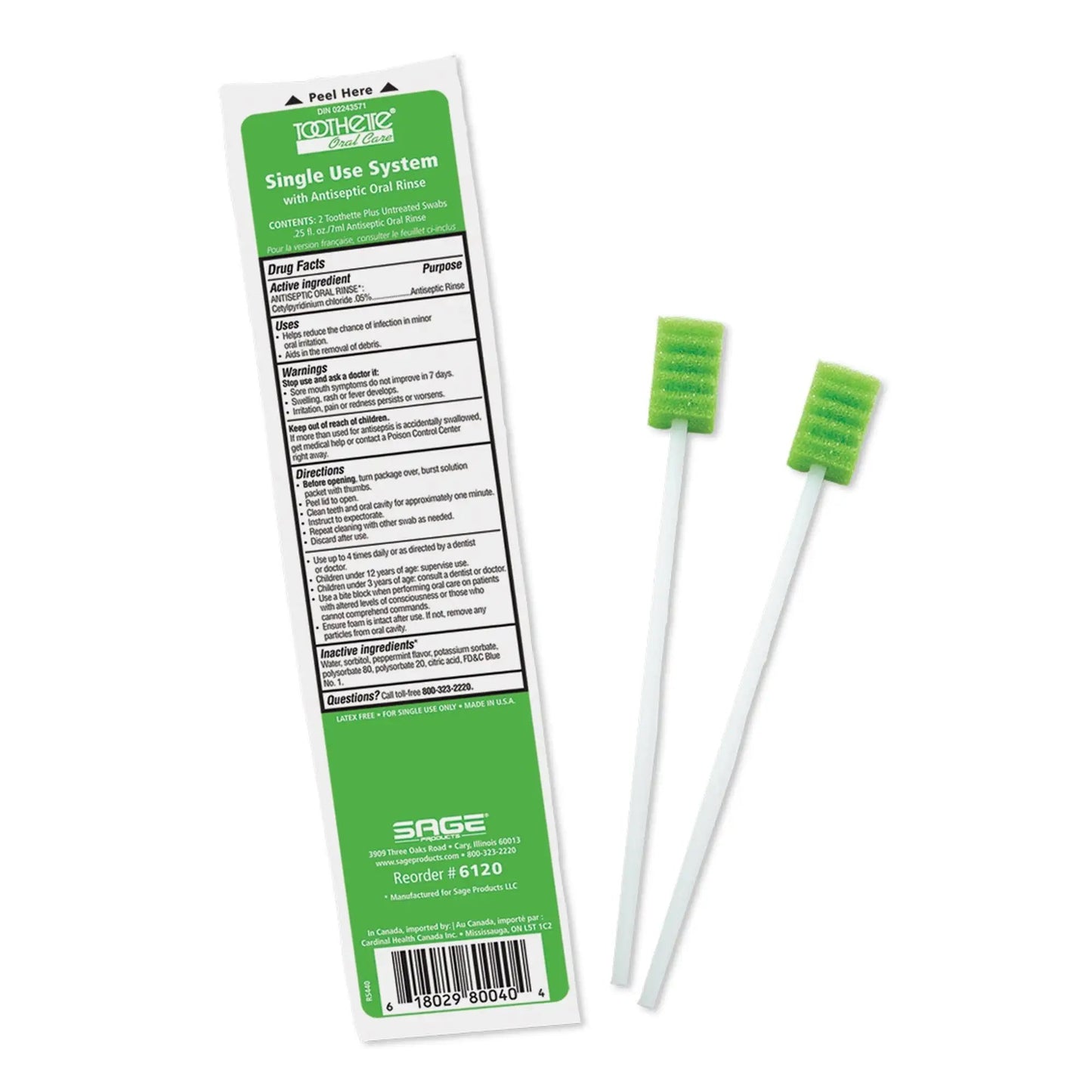 Toothette Plus Swabs with Antiseptic Oral Rinse
