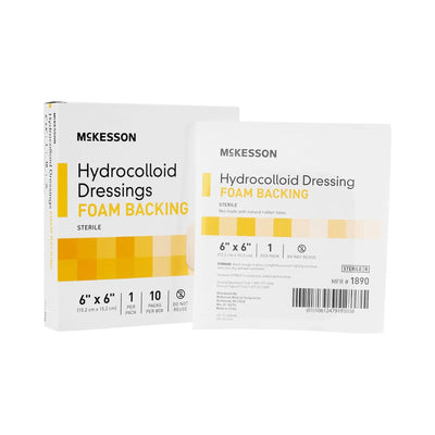 McKesson Sterile Hydrocolloid Dressing, 6 x 6 Inch, Off-White