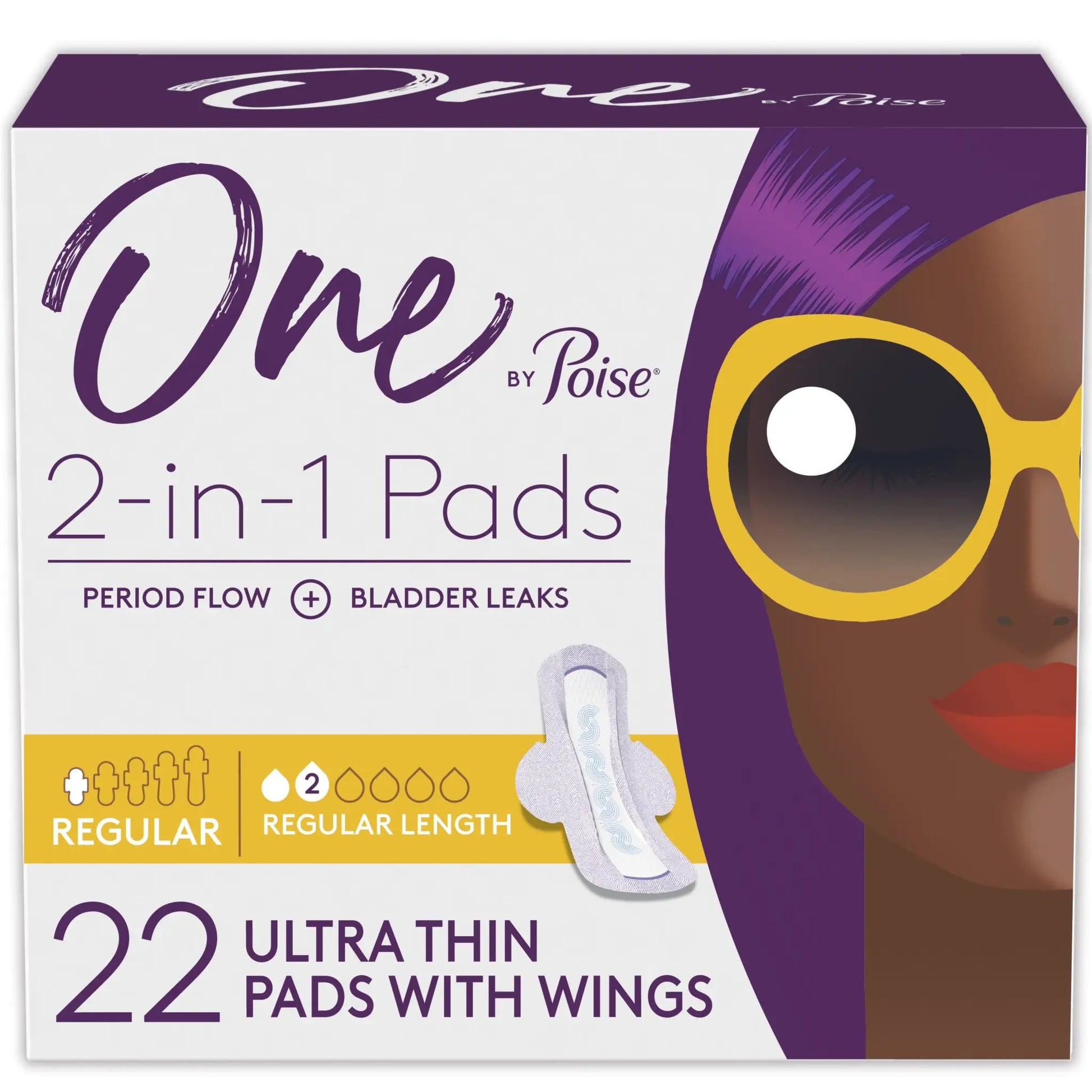 Poise Supreme Ultrathin Regular Wing Pad 22 ct